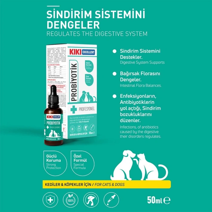 Kiki Excelllent Professional Probiyotic Cat&Dog 50ml Şurup