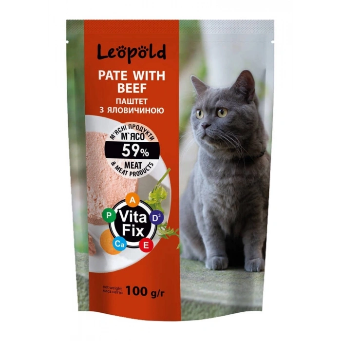 Leopold Sığır Etli Yaş Kedi Maması 100 gr
