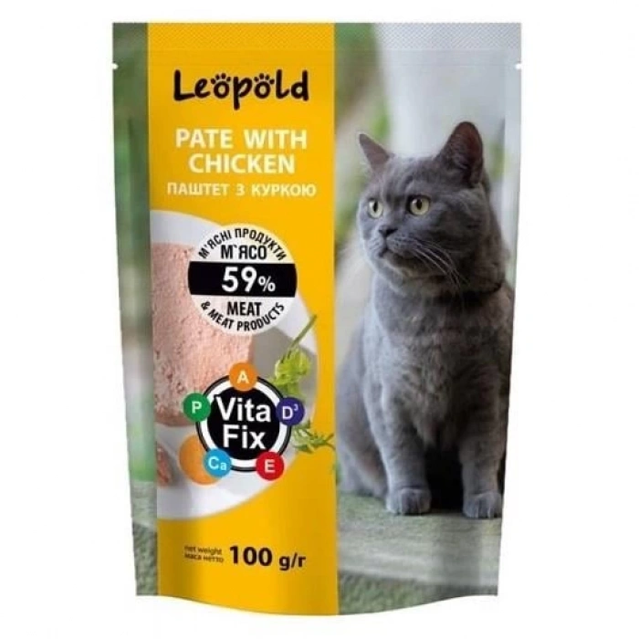 Leopold Tavuk Etli Yaş Kedi Maması 100 gr