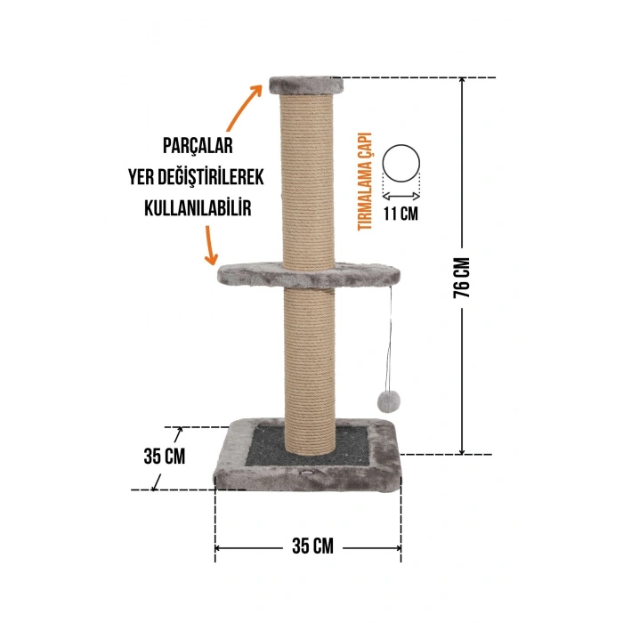 Lotus Tekli Tırmalama Lts-T-002 Kahverengi 76 Cm