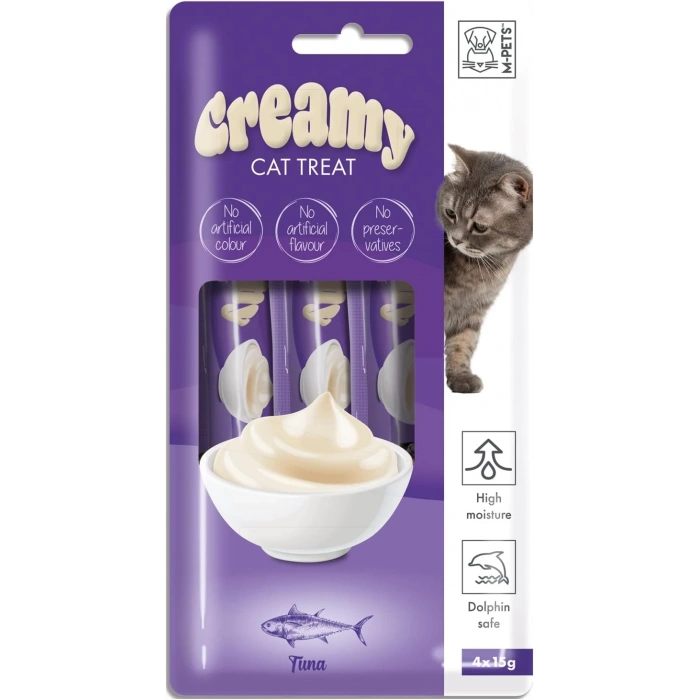 M-Pets Creamy Ton Balıklı Kedi Ödülü 4*15 gr