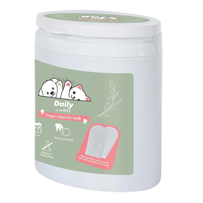 M-Pets Daily Kedi ve Köpekler İçin Diş Temizliği Parmak Pedi (50li)