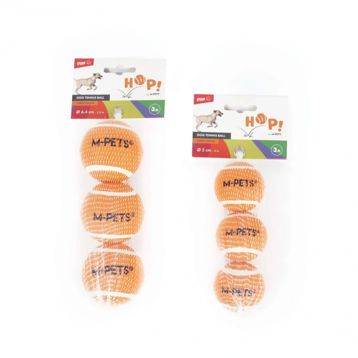 M-Pets Hop Tennis Topu Turuncu 5cm 3lü Set