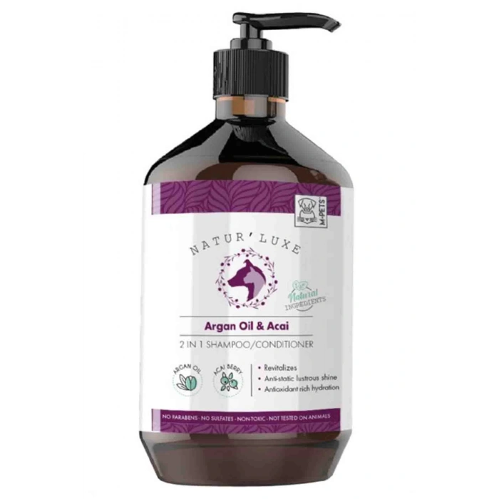 M-Pets Naturluxe Dog Shampoo & Conditioner Argan Oil & Acai 500ml