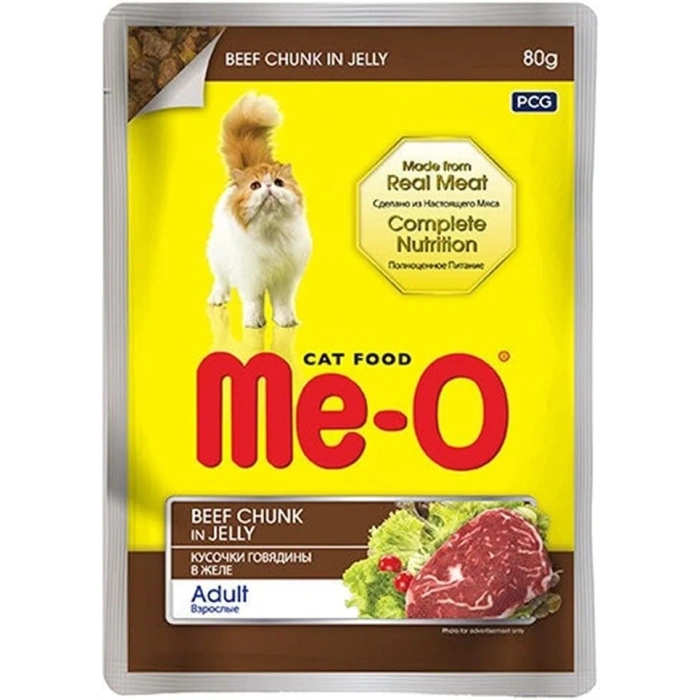 Me-O Jole İçinde Dana Etli Yetişkin Kedi Pouch 80gr
