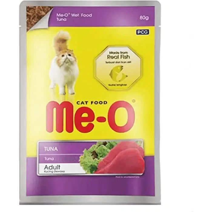 Me-O Jole içinde Parça Ton Balıklı Yetişkin Kedi Pouch 80gr
