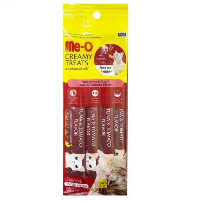 Meo Kremalı Ton Balığı & Domates Lezzetli Krema Kedi Ödülü 4x15 Gr