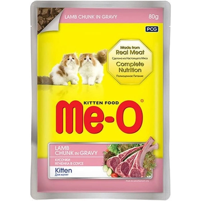 Meo Pouch Sos İçinde Kuzu Etli Yavru Kedi Konservesi 80gr