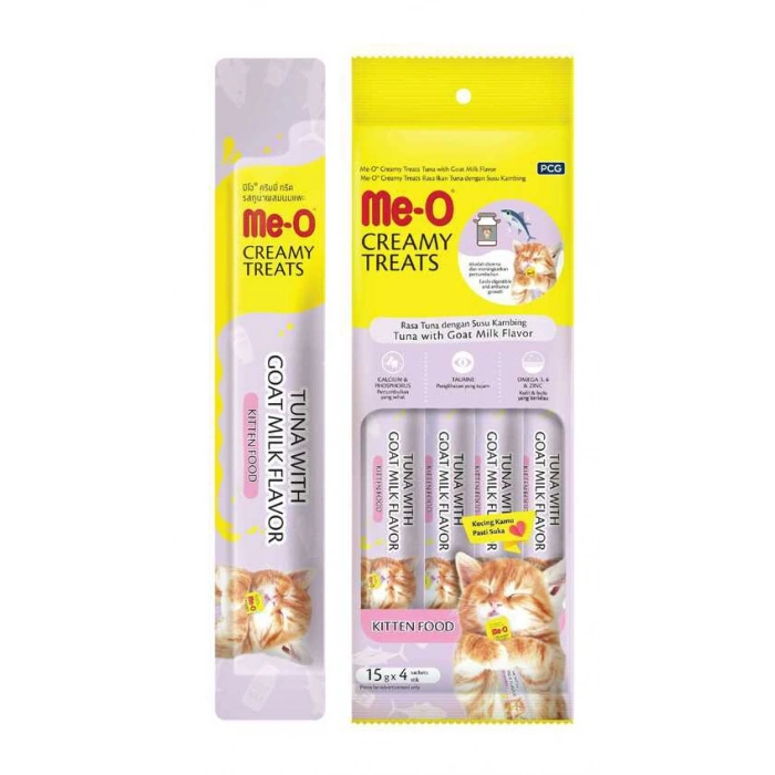 Meo Yavru Kedi Ödülü Krema Ton Balıklı ve Keçi Sütlü 4x15 gr