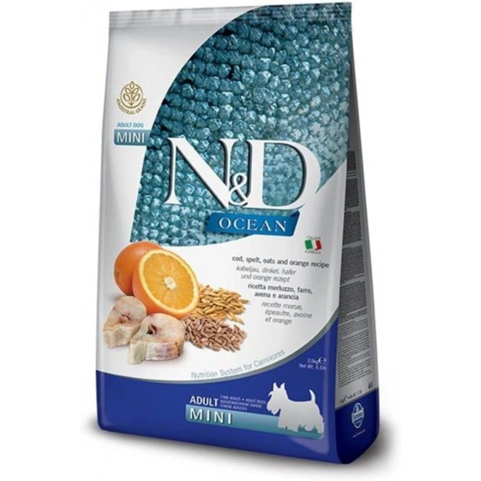 N&D Ocean Düşük Tahıllı Balıklı 2.5 Kg Mini Yetişkin Kuru Köpek Maması