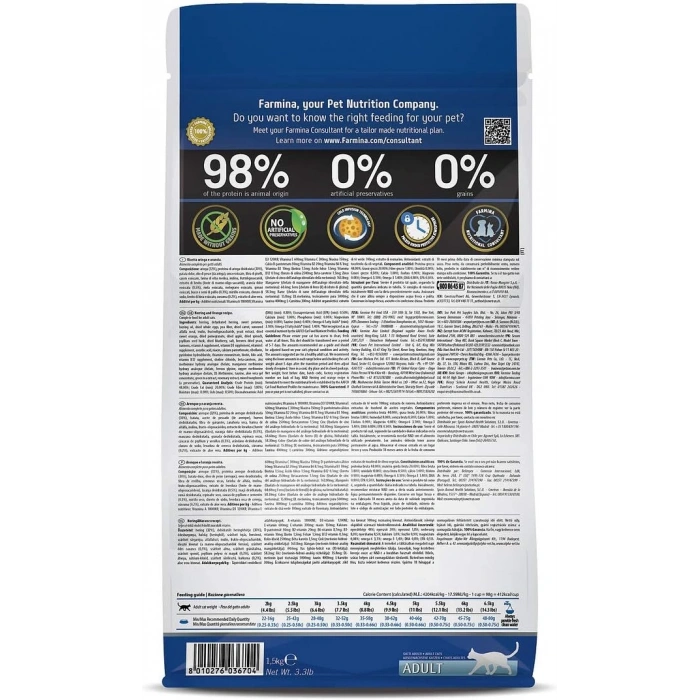 N&D Ocean Ringa Balıklı ve Portakallı Tahılsız Yetişkin Kedi Maması 1,5kg