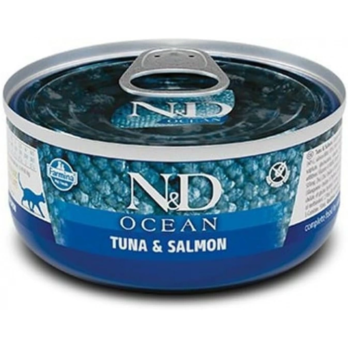 N&D Ocean Ton Balıklı Somonlu Tahılsız Yetişkin Kedi Konservesi 70gr
