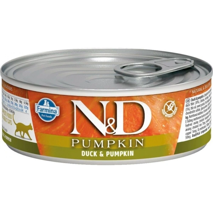 N&D Pumpkin Balkabaklı Ördekli Tahılsız Yetişkin Kedi Konservesi 70gr