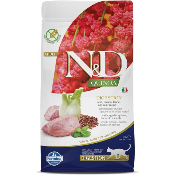 N&D Quinoa Digestion Kuzulu Kinoalı Yetişkin Kedi Maması 1,5kg