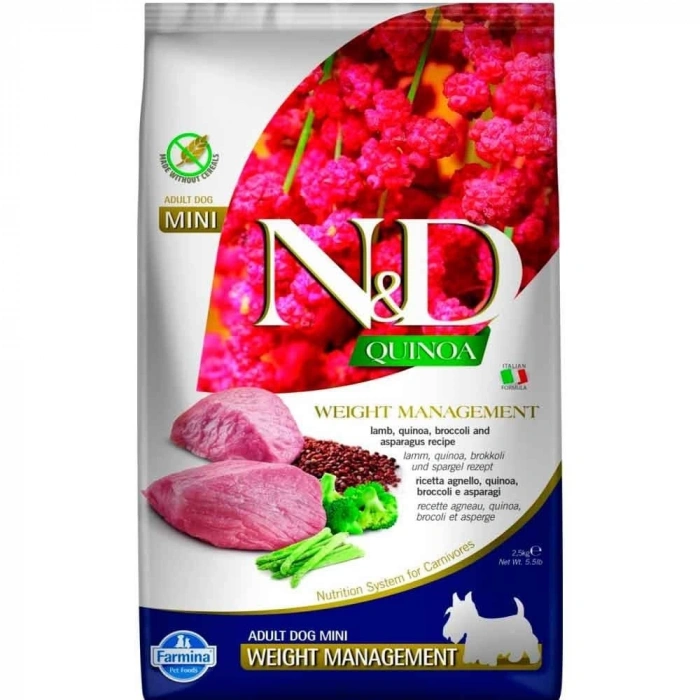 N&D Quinoa Tahılsız Weight Management Yetişkin Mini Köpek Maması 2,5 Kg