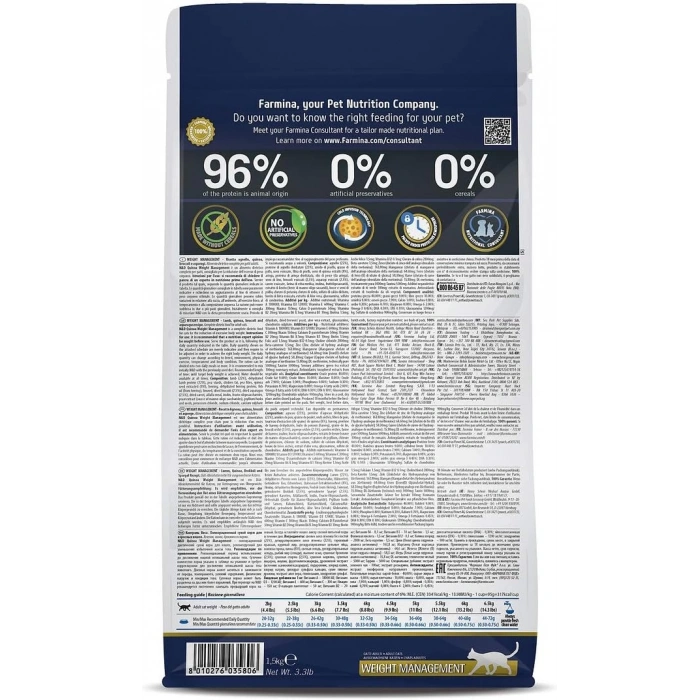 N&D Quinoa Weight Management Kuzulu Kinoalı Tahılsız Yetişkin Kedi Maması 1,5kg