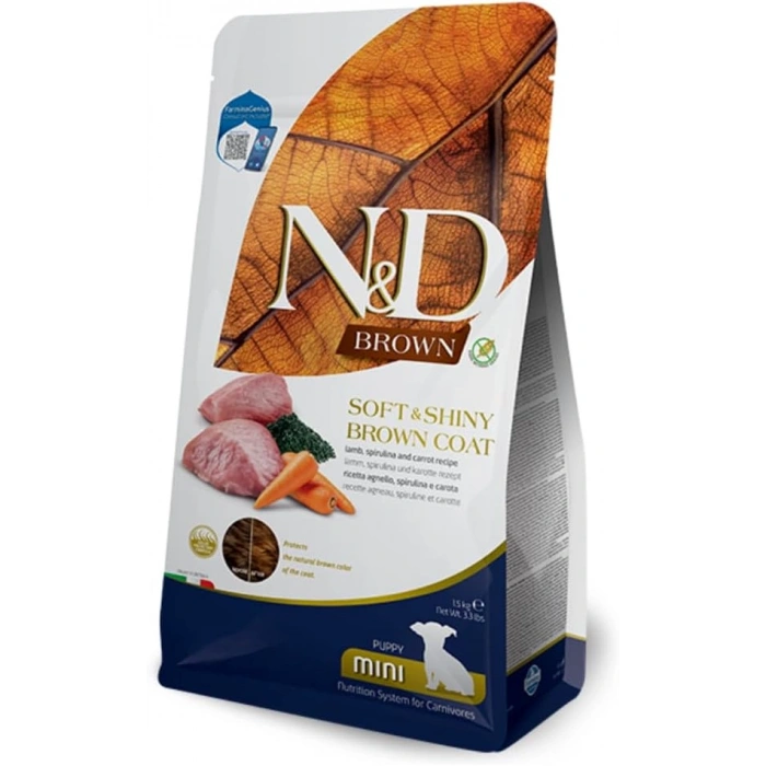 N&D Brown Kuzulu Spirulinalı Mini Yavru Köpek Maması 1,5 kg