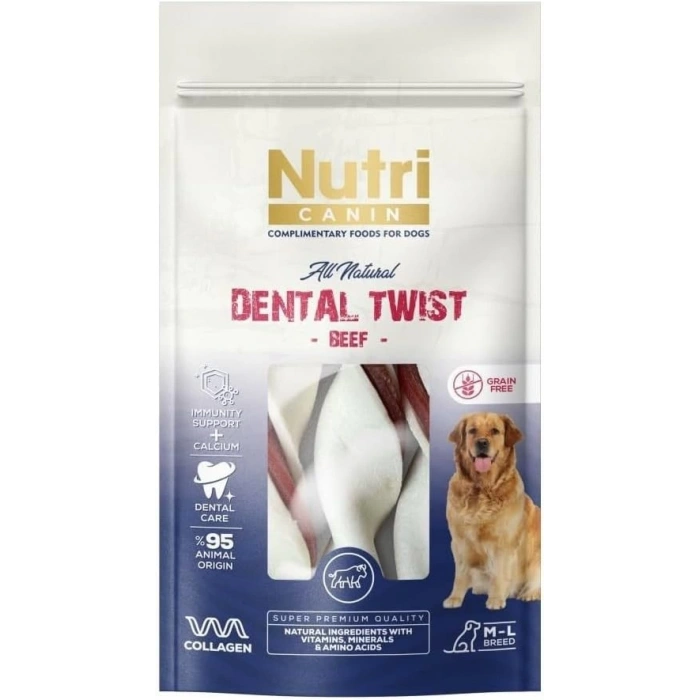Nutri Canin Dental Twist Biftekli Diş Sağlığı Köpek Ödülü 120 Gr