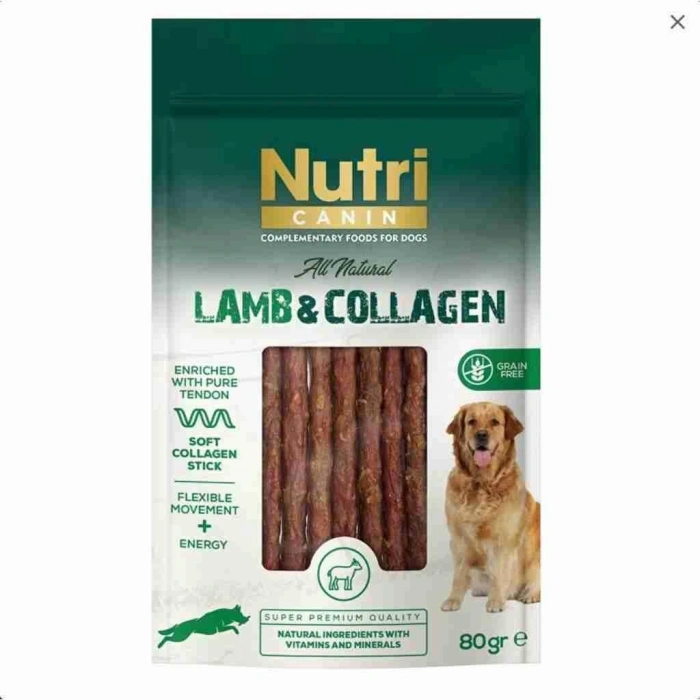 Nutri Canin Kuzu Etli ve Kolajenli Tahılsız Köpek Et Ödülü 80 Gr.