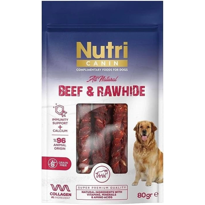 Nutri Canin Sığır Eti Sarılı Kemik Köpek Ödülü 80 G