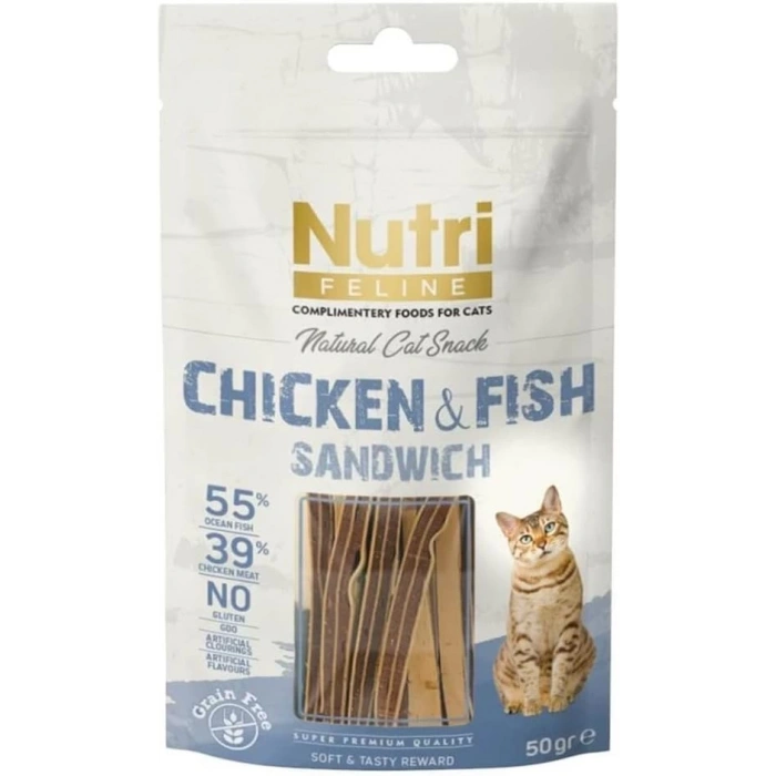 Nutri Feline Chicken & Fısh Sandwıch Snack 50 gr