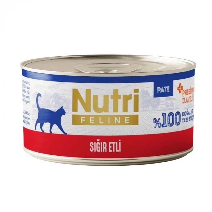 Nutri Feline Sığır Etli Tahılsız Konserve Yetişkin Kedi Maması (70 g)