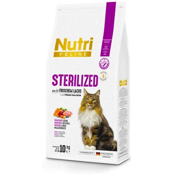 Nutri Feline Sterilised Tahılsız Somonlu 10 Kg Kedi Maması