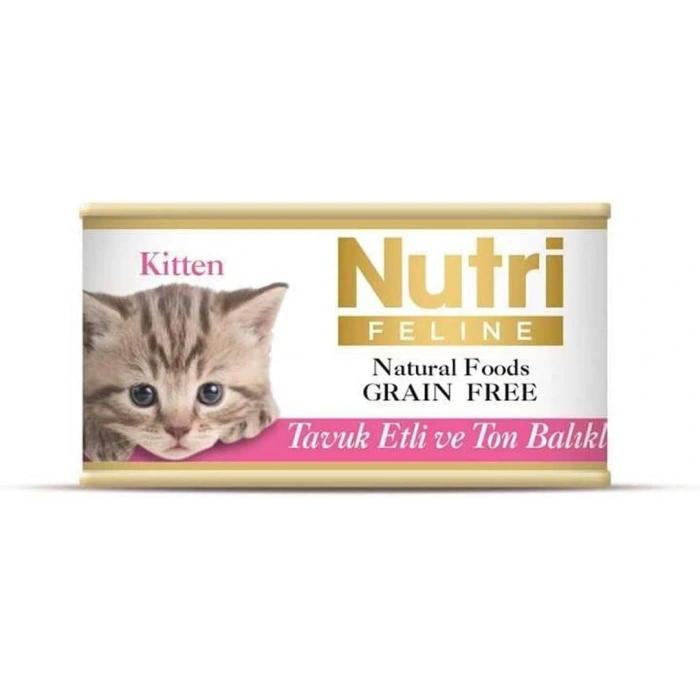 Nutri Feline Tahılsız Tavuk Etli Ve Ton Balıklı Yavru Kedi Konservesi 85gr