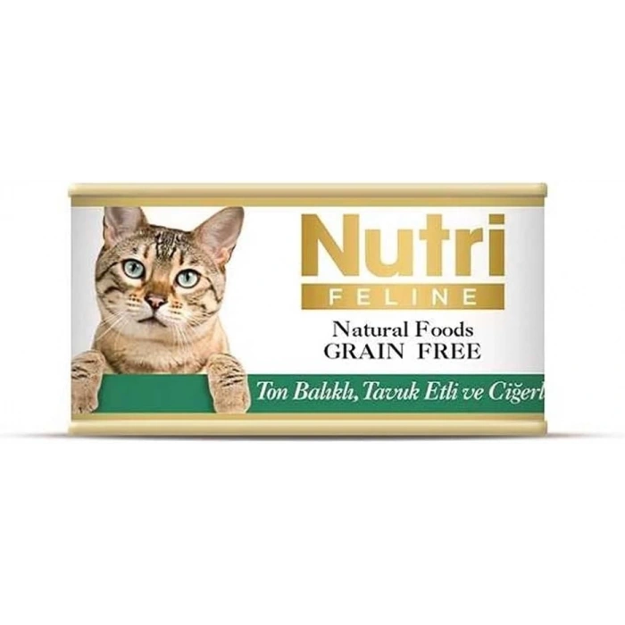 Nutri Feline Tahılsız Ton Balık Tavuk Ciğerli Kedi Konservesi 85gr