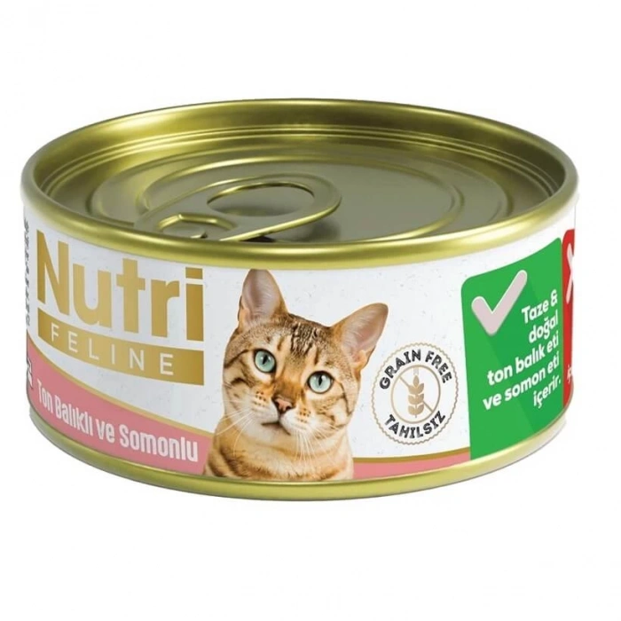 Nutri Feline Tahılsız Ton Balıklı Ve Somonlu Yetişkin Kedi Konservesi 85gr