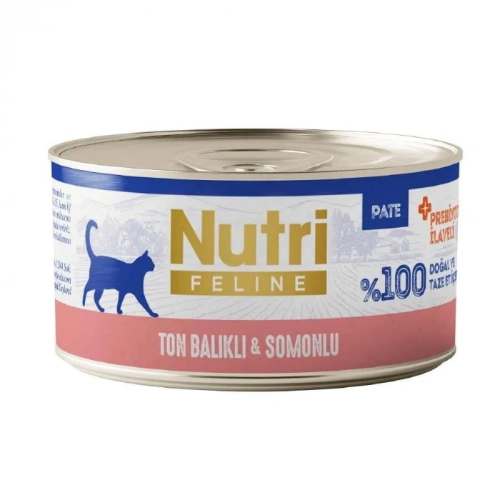 Nutri Feline Ton Balıklı ve Somonlu Tahılsız Konserve Yetişkin Kedi Maması (70 g)