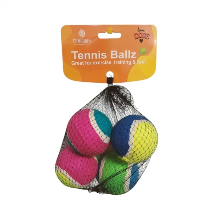 Öten Tenis Topu 4lü Köpek Oyuncağı