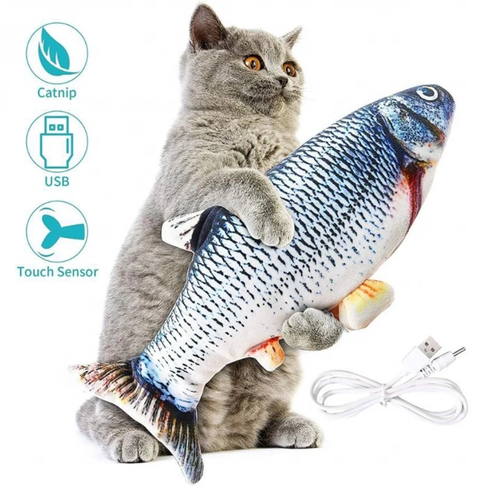 Oynayan Balık Kedi Oyuncağı 28 cm