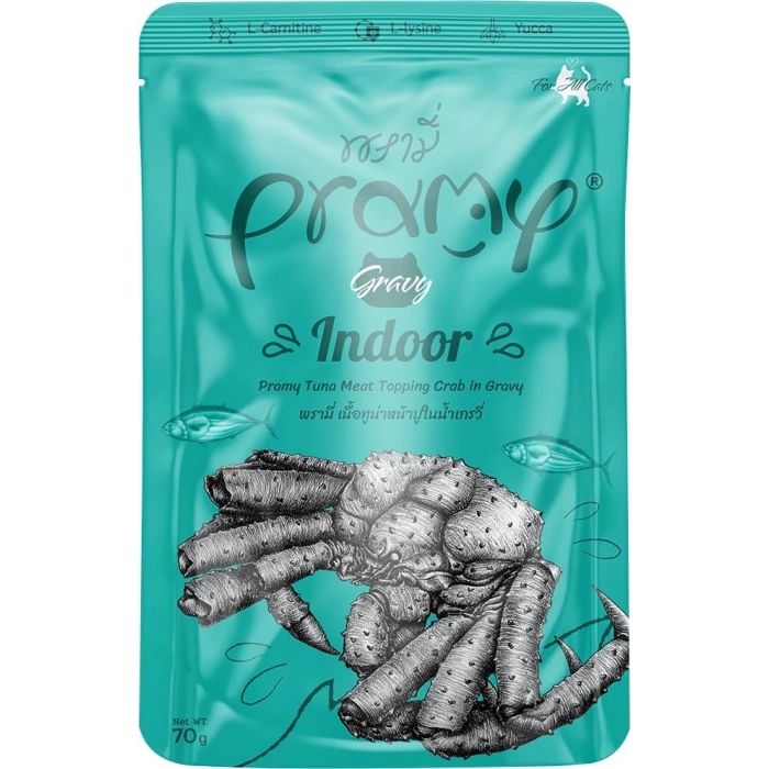 Pramy Indoor Ton Balığı&Yengeç Yetişkin Kedi Maması 70g