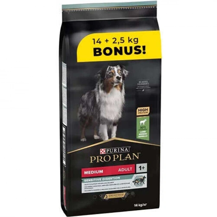 Pro Plan Adult Digestion Lamb Kuzu Etli Köpek Maması 14 + 2.5 Kg