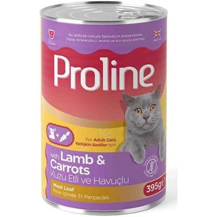 Proline Püre İçinde Et Parçacıklı Kuzu&Havuç Kedi Maması 395g