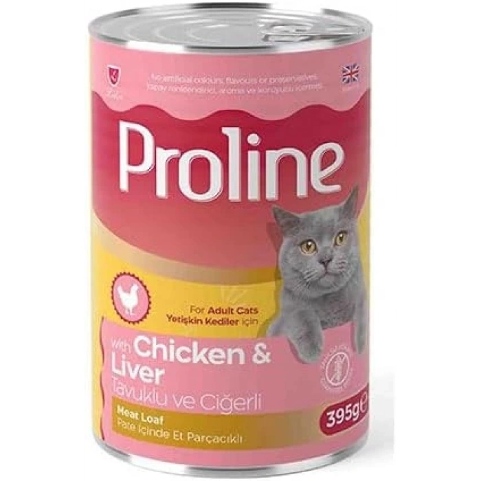 Proline Püre İçinde Et Parçacıklı Tavuk&Ciğer Yetişkin Kedi Maması 395g