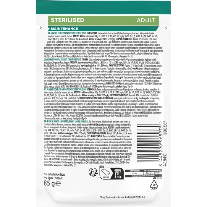 Proplan Sterilised Hindili Pouch Kedi Konservesi 85 Gr