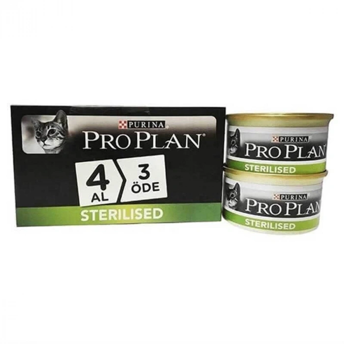 ProPlan Sterilised Ton ve Somonlu Kısırlaştırılmış Kedi Konservesi 85 Gr 4 Al 3 Öde