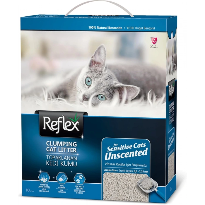 Reflex Hassas Kediler için Kokusuz Süper Hızlı Topaklanan Kedi Kumu 10lt