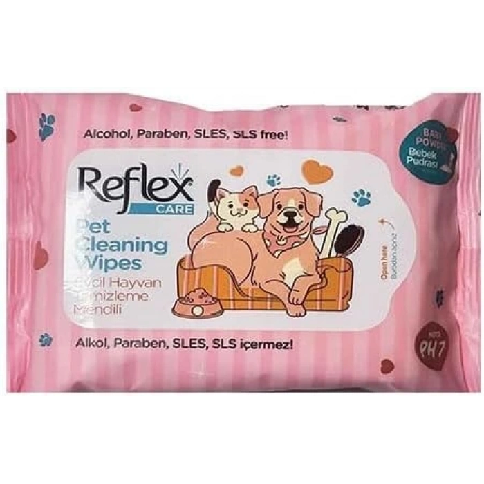 Reflex Kedi ve Köpekler İçin Çok Amaçlı Hijyenik Temizleme Mendili (10lu)