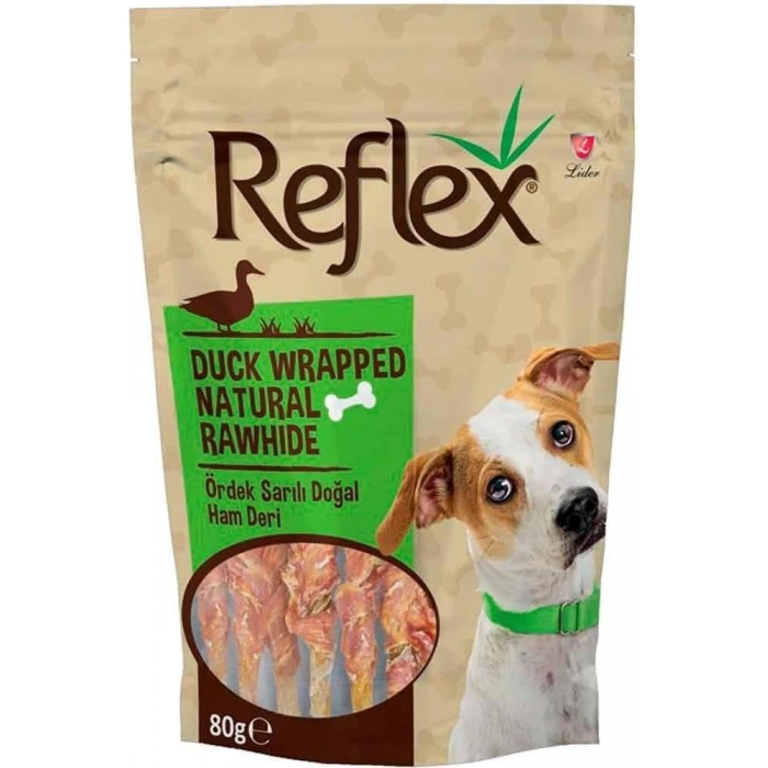Reflex Ördek Eti Sargılı Doğal Burgu Köpek Ödül Çubuğu 80gr
