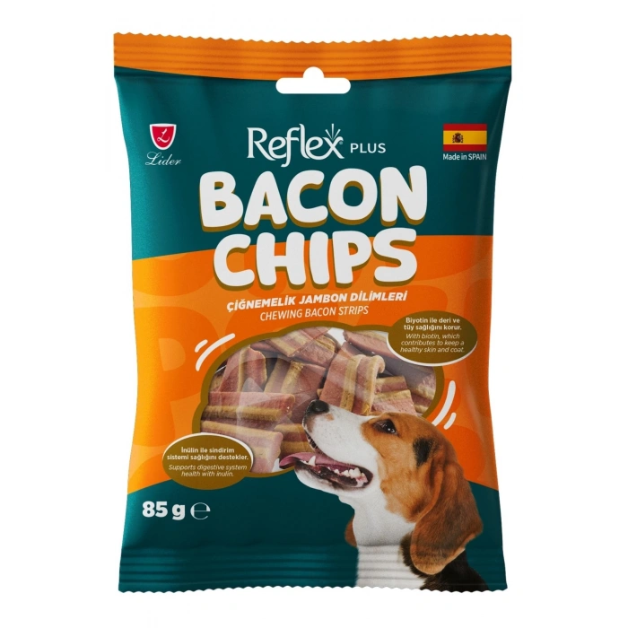 Reflex Plus Bacon Chips Chewing Strips Çiğnemelik Jambon Dilimleri 85gr