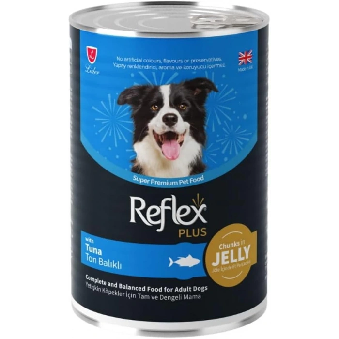 Reflex Plus Jöle İçinde Parça Etli Ton Balıklı Yetişkin Köpek Konservesi 400gr