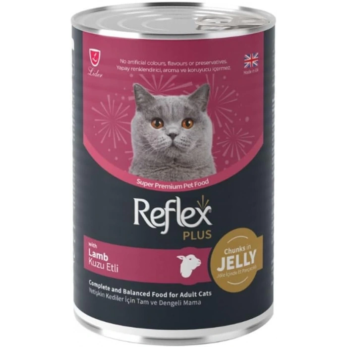 Reflex Plus Jöle İçinde Parça Kuzu Etli Yetişkin Kedi Konservesi 400gr