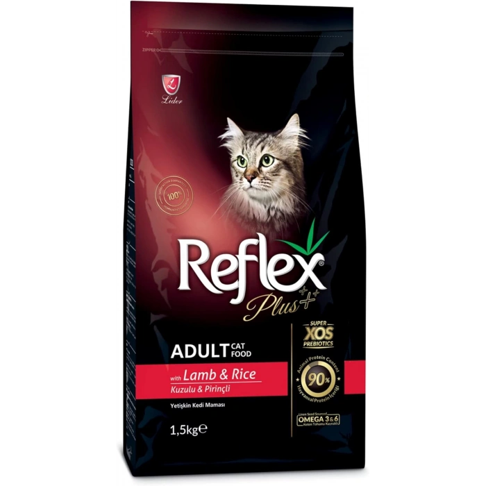 Reflex Plus Kuzu ve Pirinçli Etli Yetişkin Kedi Maması 1,5kg