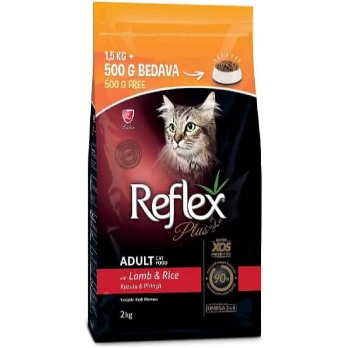 Reflex Plus Kuzulu ve Pirinçli Yetişkin Kedi Maması 2 kg