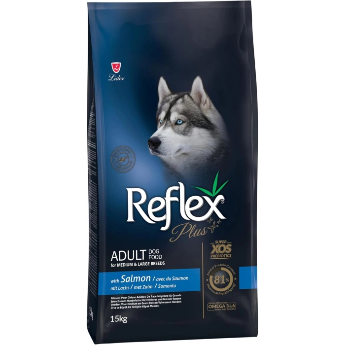 Reflex Plus Medium Somonlu Yetişkin Köpek Maması Açık 1 Kg