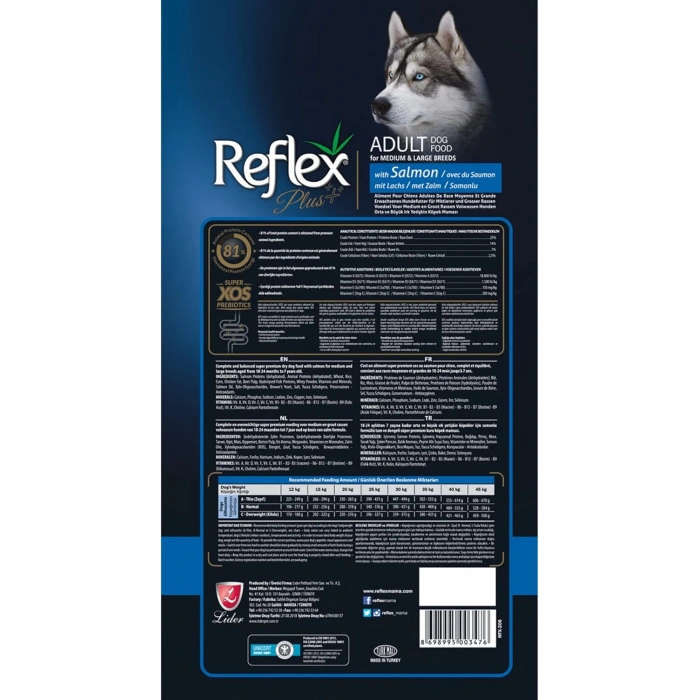 Reflex Plus Orta ve Büyük Irk Somonlu Yetişkin Köpek Maması 3kg