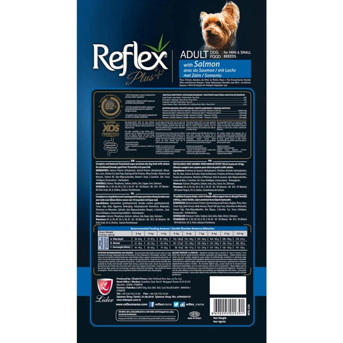 Reflex Plus Somonlu Mini ve Küçük Irk Yetişkin Köpek Maması Açık 1 kg